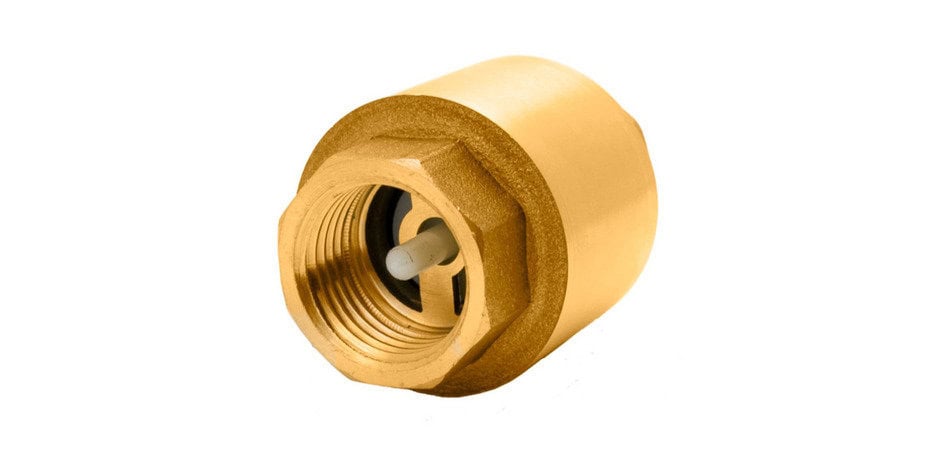 spring check valve with plastic pin