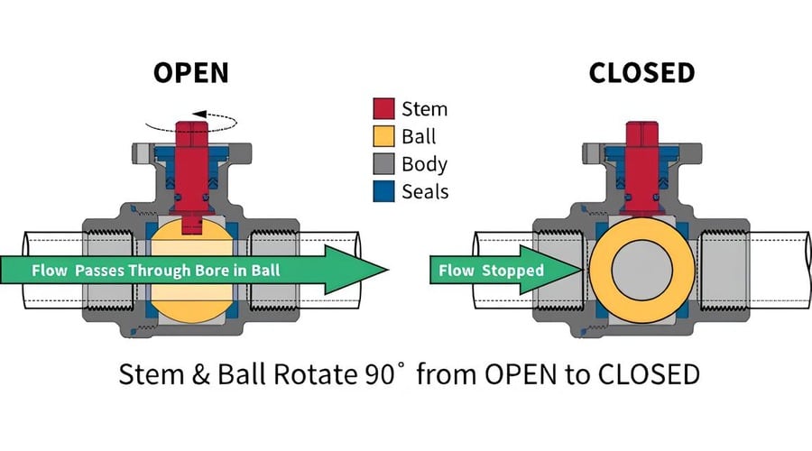 ball valve work open and closed