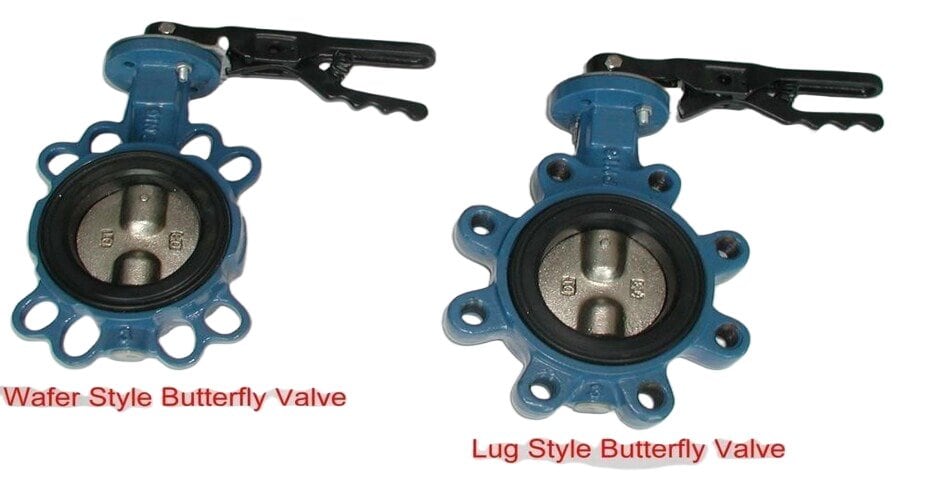 wafer style butterfly valve and lug style butterfly valve