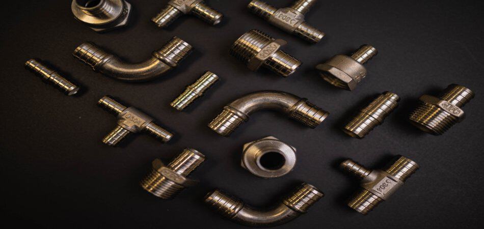 Pinch fittings in pex b pex c