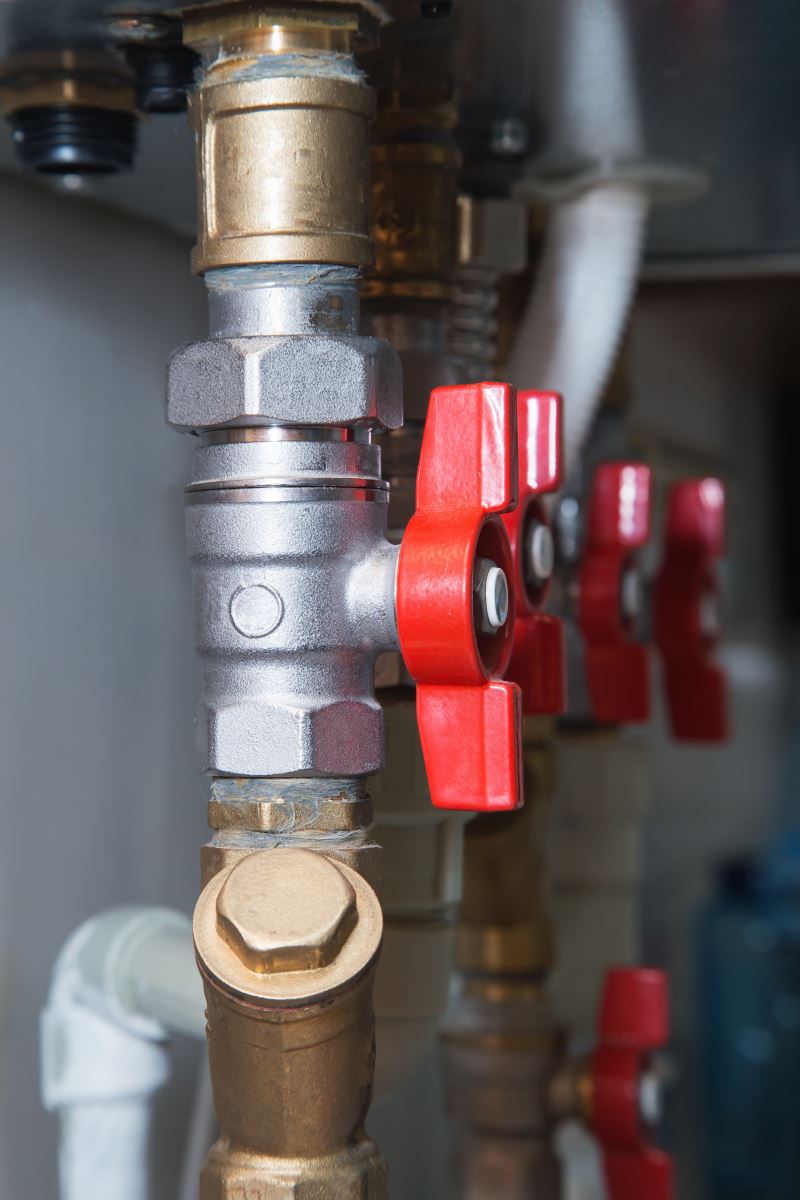 Brass Valves In Plumbling System