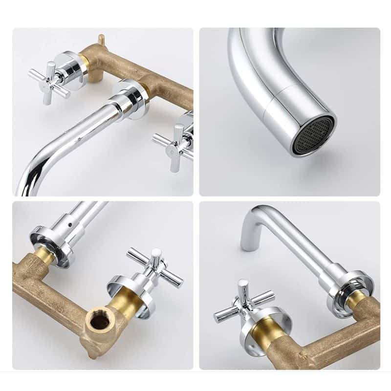 Bathroom Faucet with Chrome knob and outlet tube