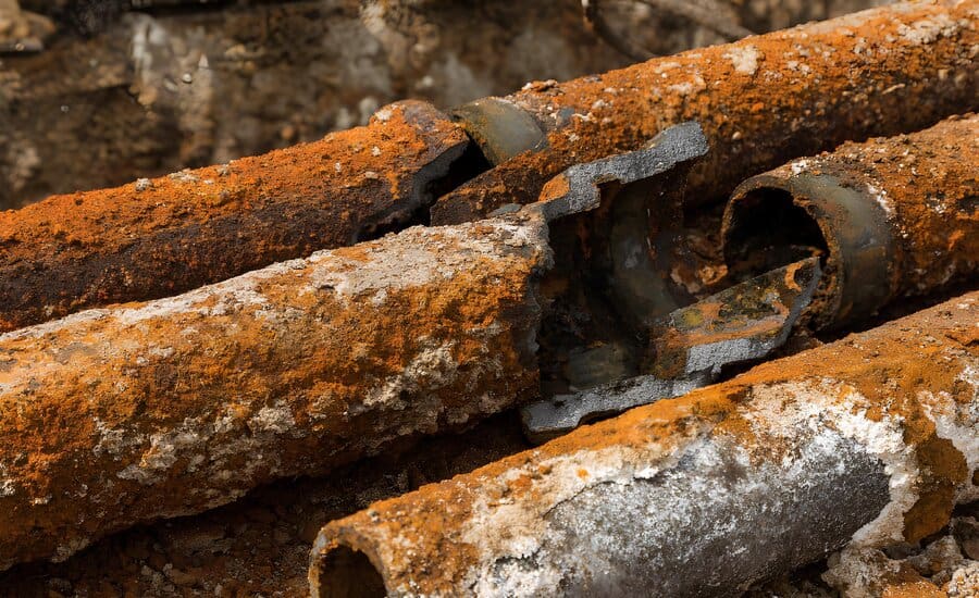 cast iron pipe damaged