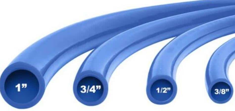 Sizes of pex pipes