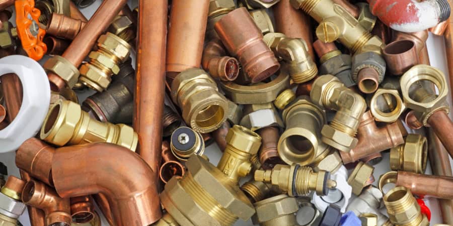 copper and brass pipe fittings
