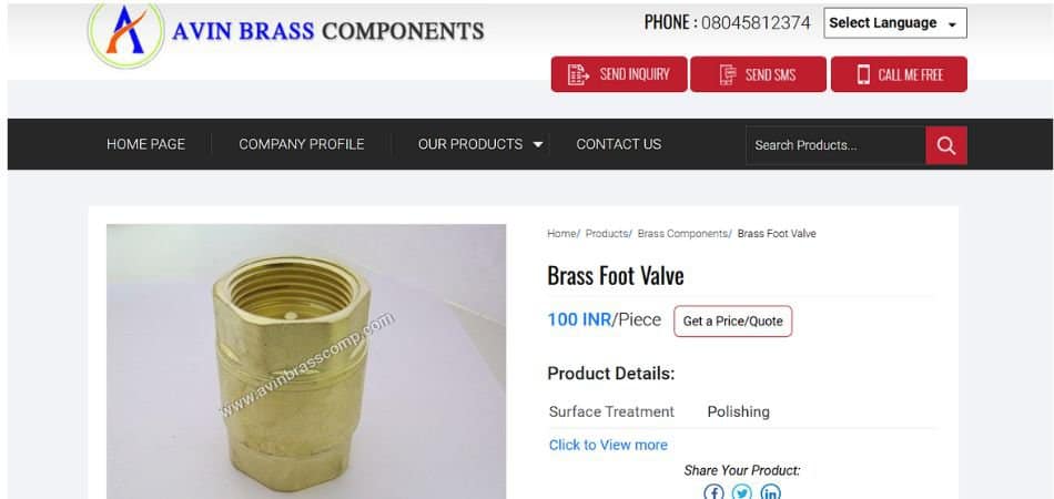 Avin brass components