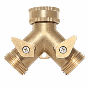 2 Way Brass Hose Splitter converts one faucet