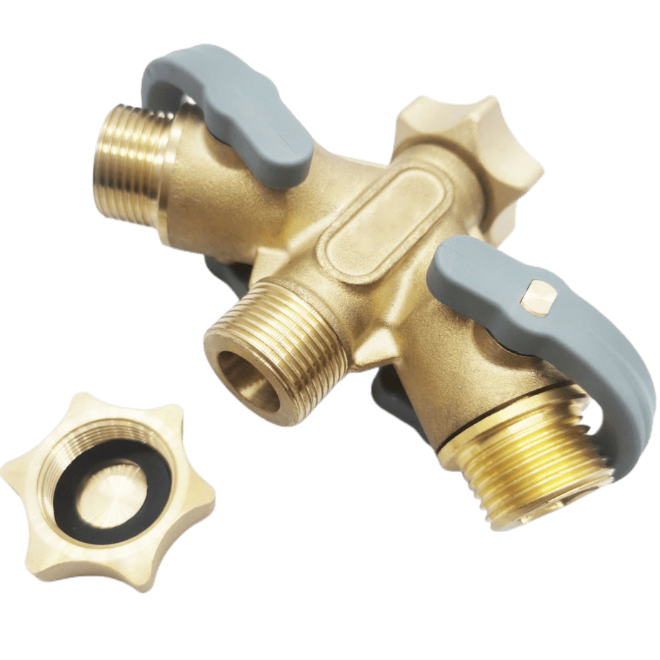 Brass Garden Hose 2-Way Splitter - Image 2