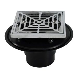 ABS Adjustable Shower Floor Drain with Square Brass Grate