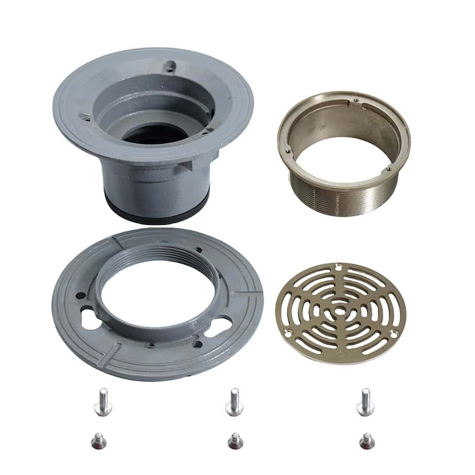 Polished Cast Iron Nickel Bronze Floor Shower Drain - Image 8