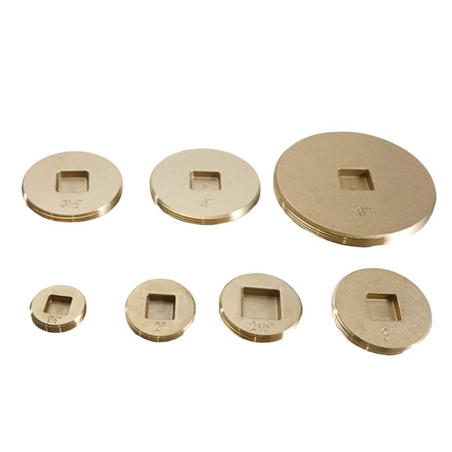 Low Square Head Female Brass Countersunk Cleanout Plug - Image 4