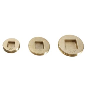 Low Square Head Female Brass Countersunk Cleanout Plug