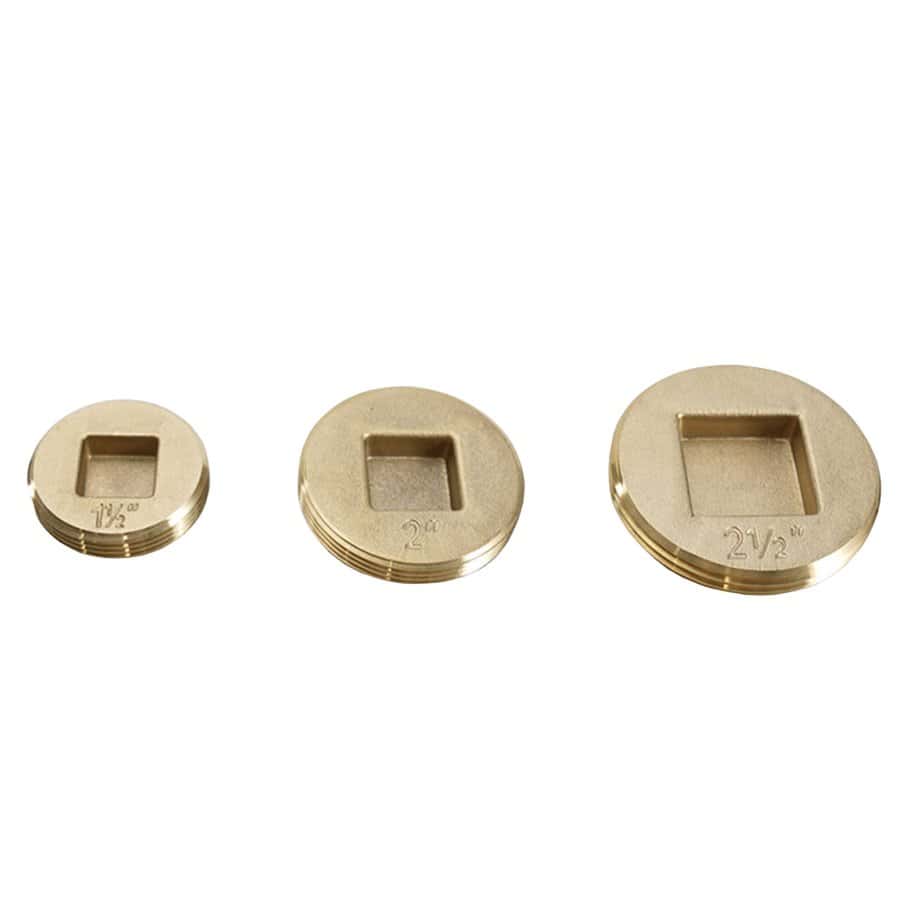Low Square Head Female Brass Countersunk Cleanout Plug