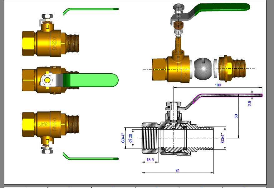Drawing-of-ball-valves