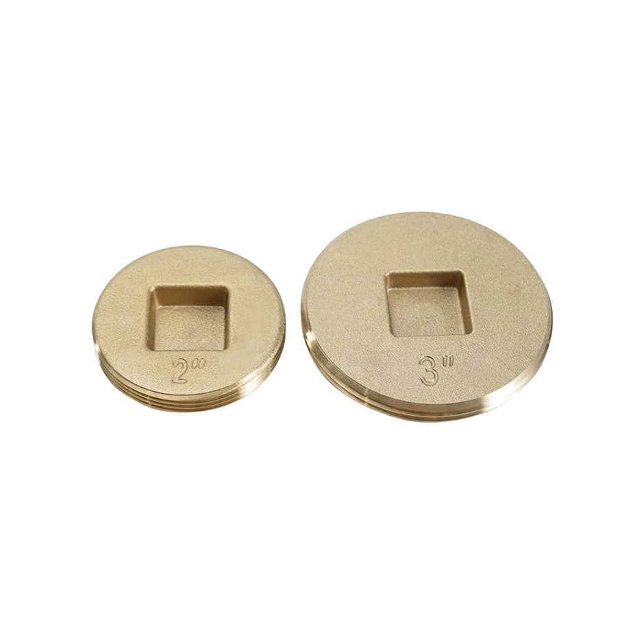 Low Square Head Female Brass Countersunk Cleanout Plug - Image 2