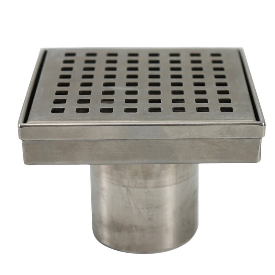 Square SS Shower Drain with Hole Pattern Strainer