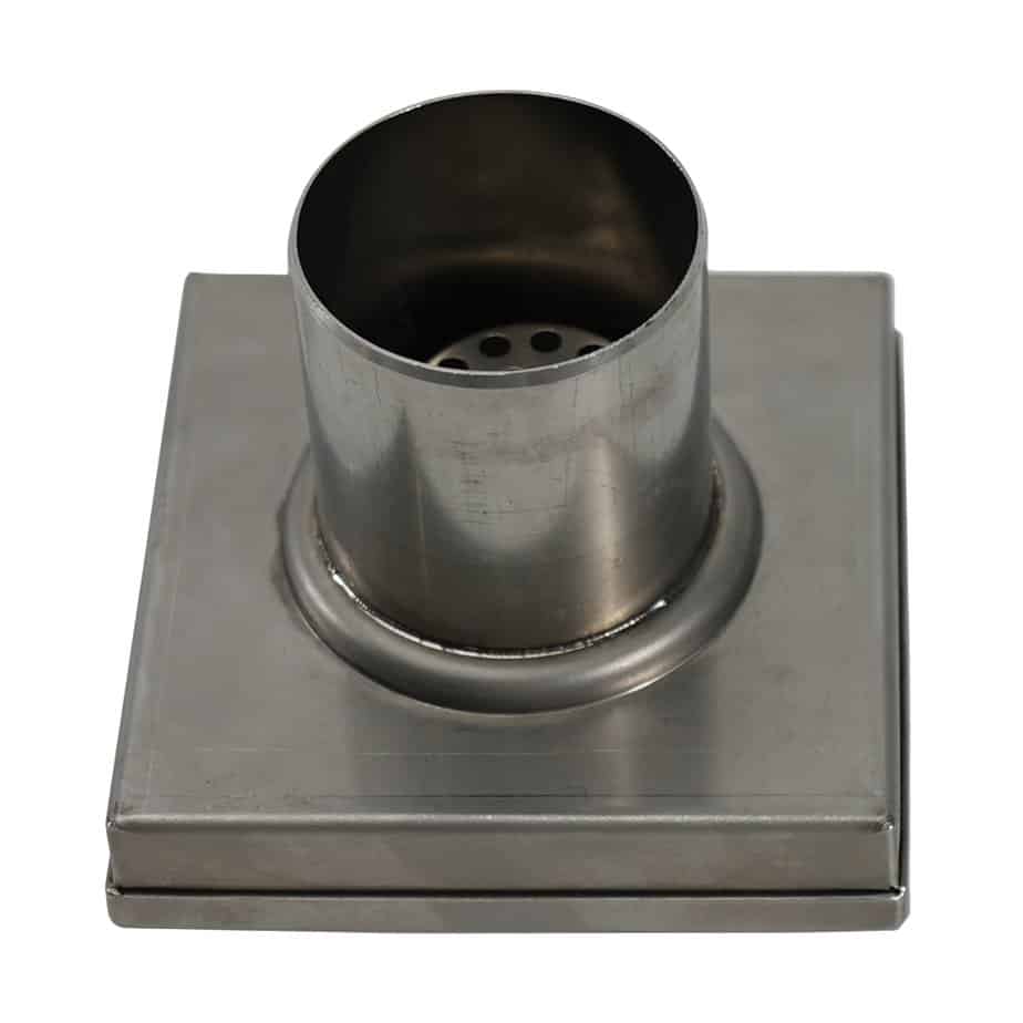 Square SS Shower Drain with Hole Pattern Strainer - Image 4