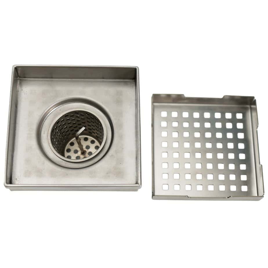 Square SS Shower Drain with Hole Pattern Strainer - Image 5