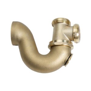 Cast Brass Swing Tee Trap Tubular with Cleanout Drain