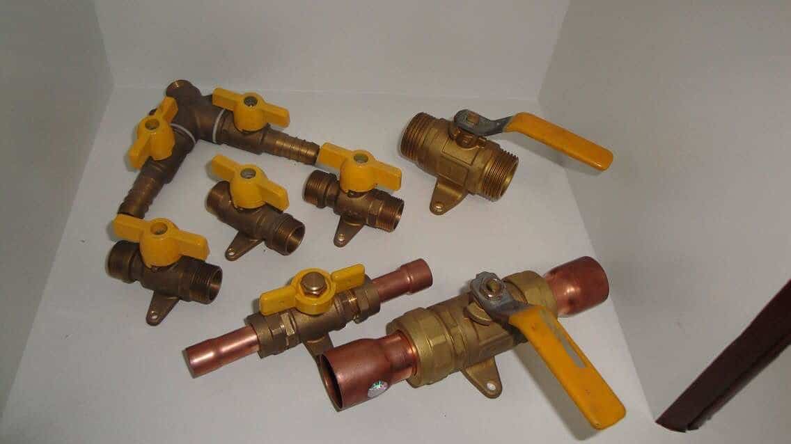 copper and brass gas ball valve